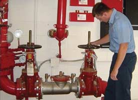 fire suppression system inspection, fire alarms, sprinkler systems, alarm systems, fire extinguisher re-hydro testing